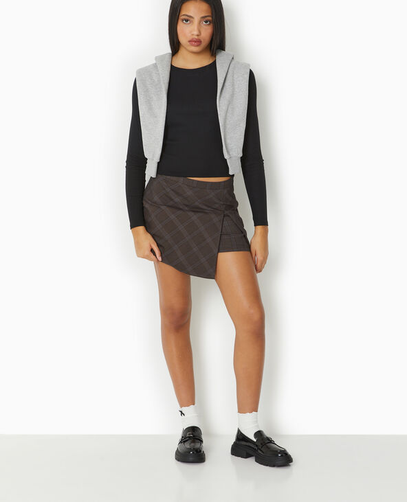Jupe-short à carreaux noir - Pimkie