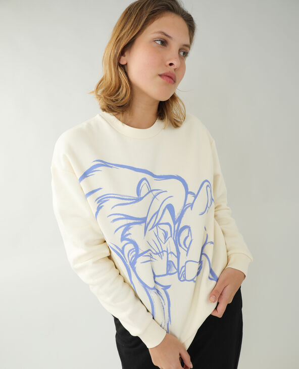 Sweat molleton Le Roi Lion blanc - Pimkie