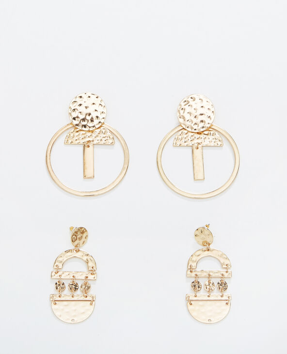 Lot de 2 paires de boucles d'oreilles doré - Pimkie