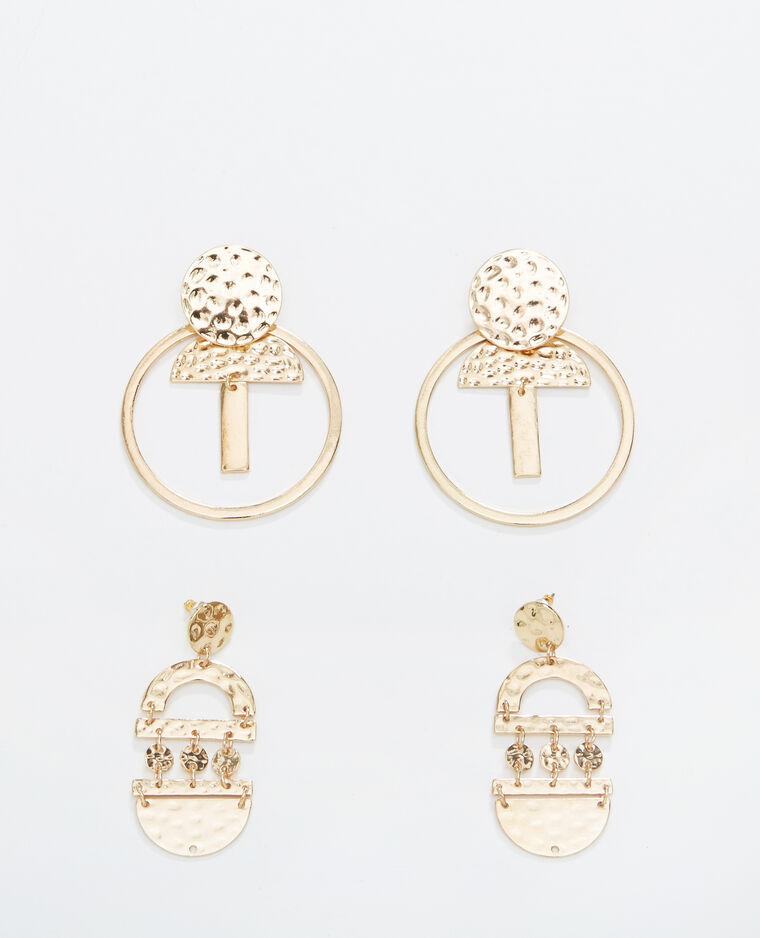Lot de 2 paires de boucles d'oreilles doré - Pimkie