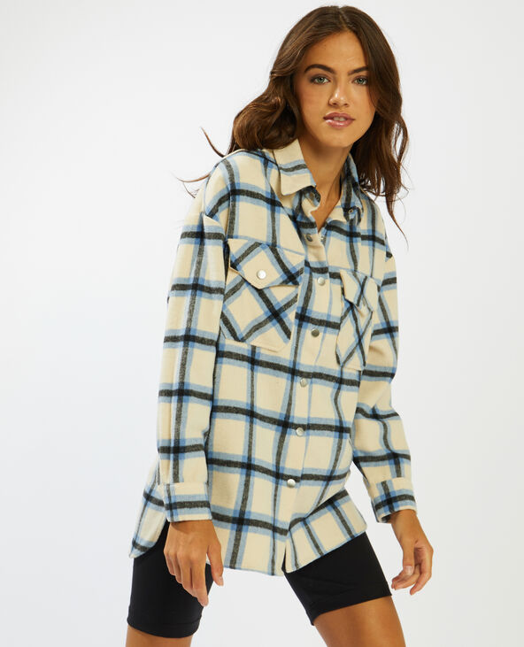 Chemise à carreaux bleu - Pimkie