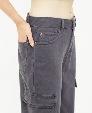 Pantalon cargo droit gris foncé - Pimkie