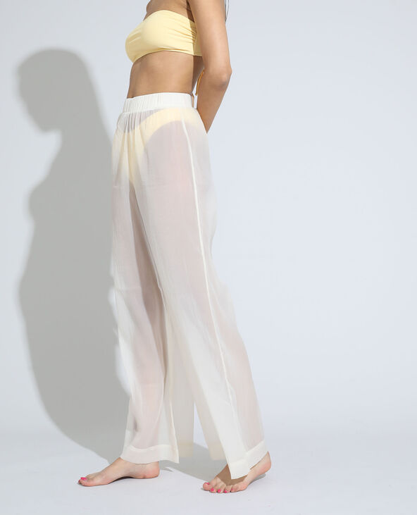 Pantalon wide leg de plage high waist transparent Pimkie