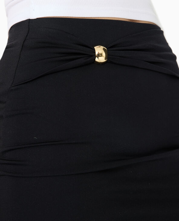 Jupe longue en maille extensible avec boucle noir - Pimkie