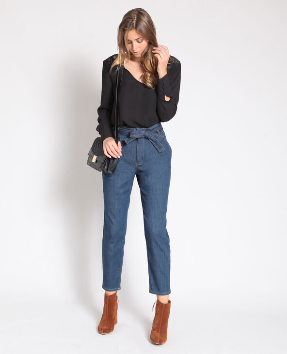 Blouse à col V noir - Pimkie