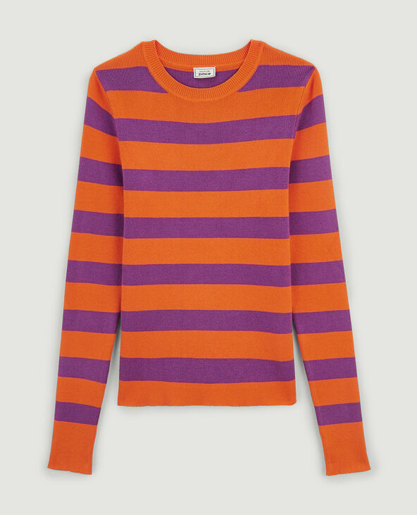 Pull moulant col rond orange - Pimkie