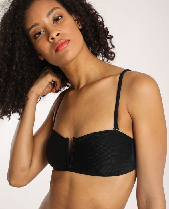 Haut de bikini texturé noir - Pimkie