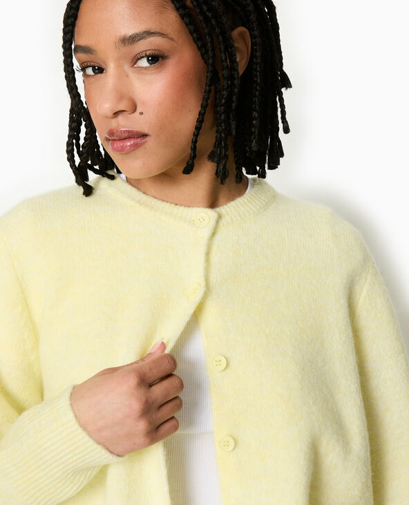 Gilet col rond Jaune pâle - Pimkie