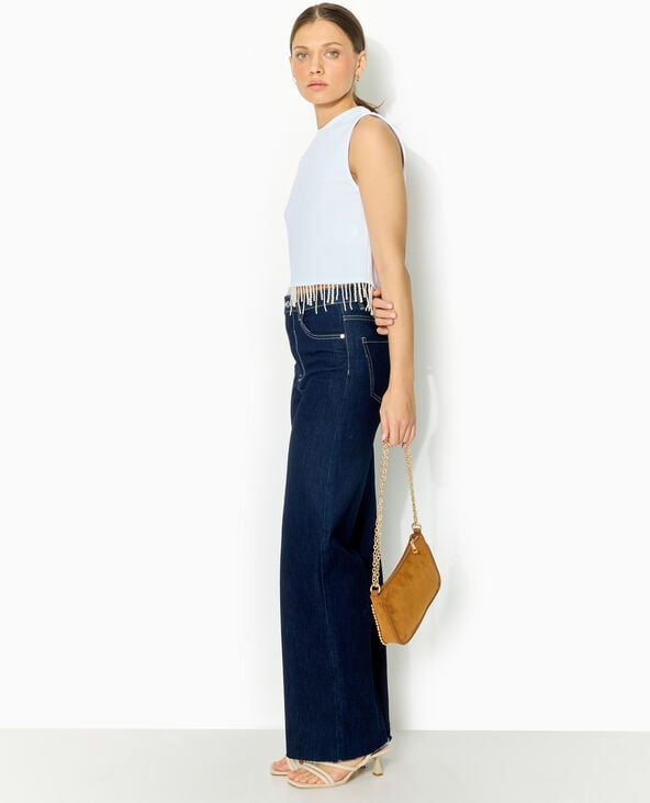 Top sans manches avec franges de perles blanc - Pimkie