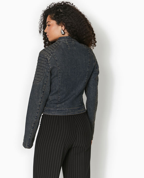 Blouson biker en jean jaune ocre - Pimkie