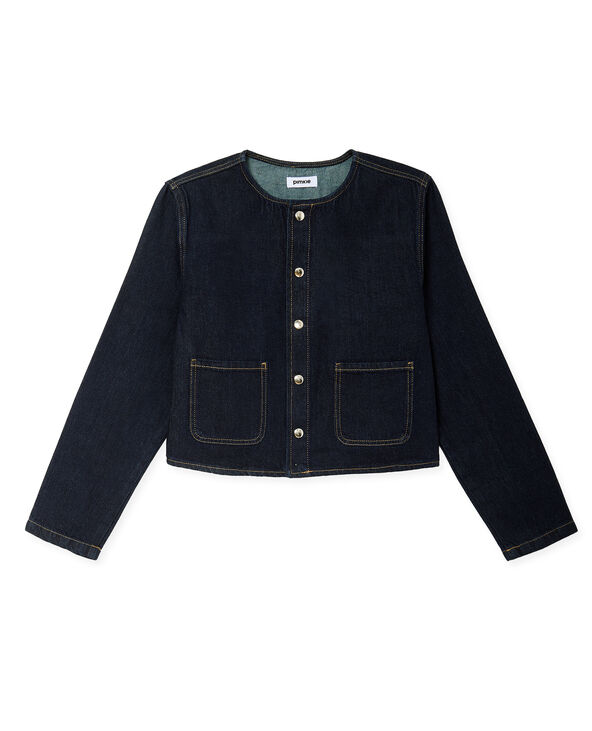 Veste droite en jean avec pressions bleu - Pimkie