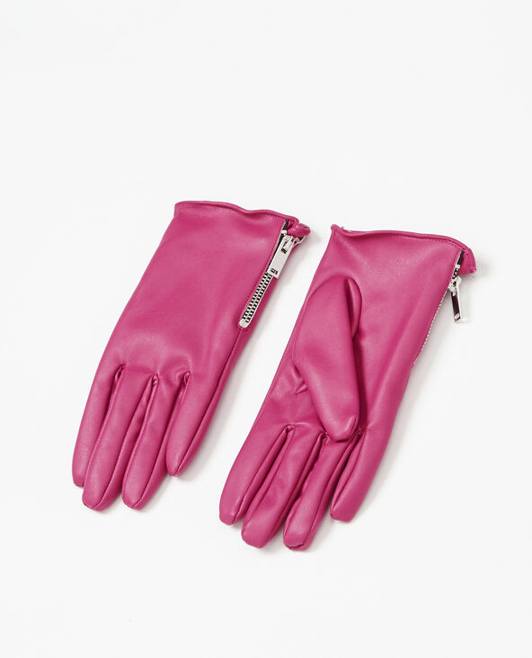 Gants simili cuir rose fuchsia - Pimkie