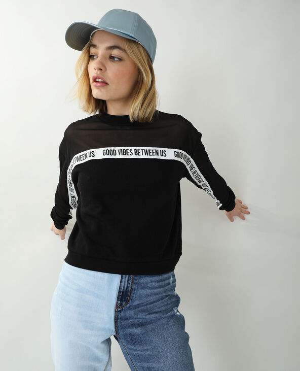 Sweat imprimé noir - Pimkie