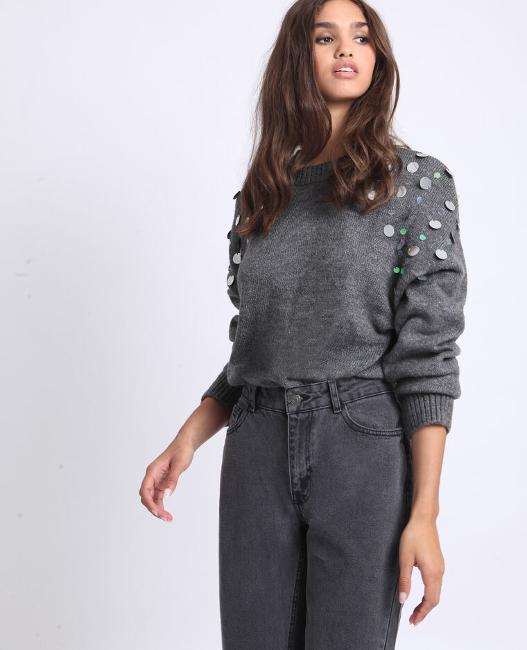 Pull à bijoux gris chiné - Pimkie