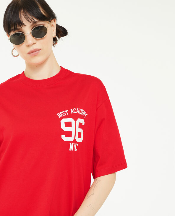 T-shirt oversize à inscription rouge - Pimkie