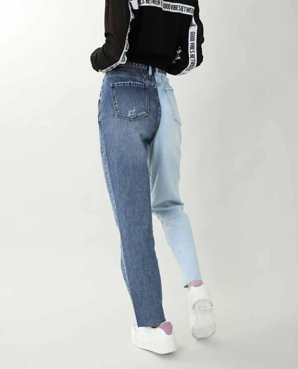 Jean straight bicolore bleu - Pimkie