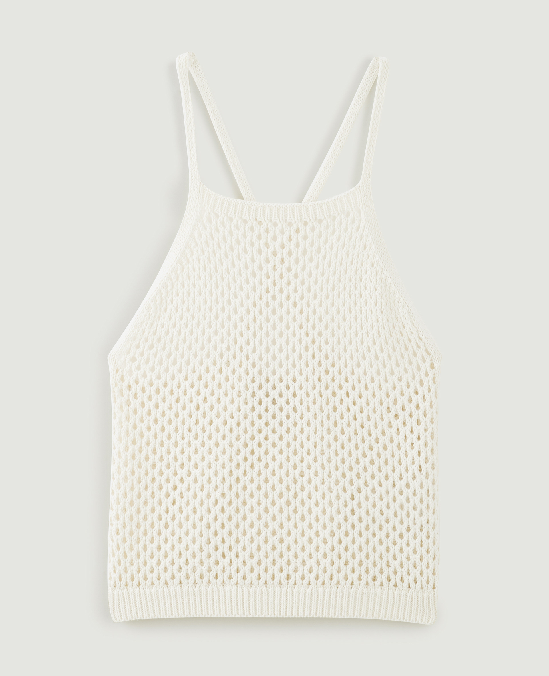 Top en maille ajourée bretelles croisées blanc - Pimkie