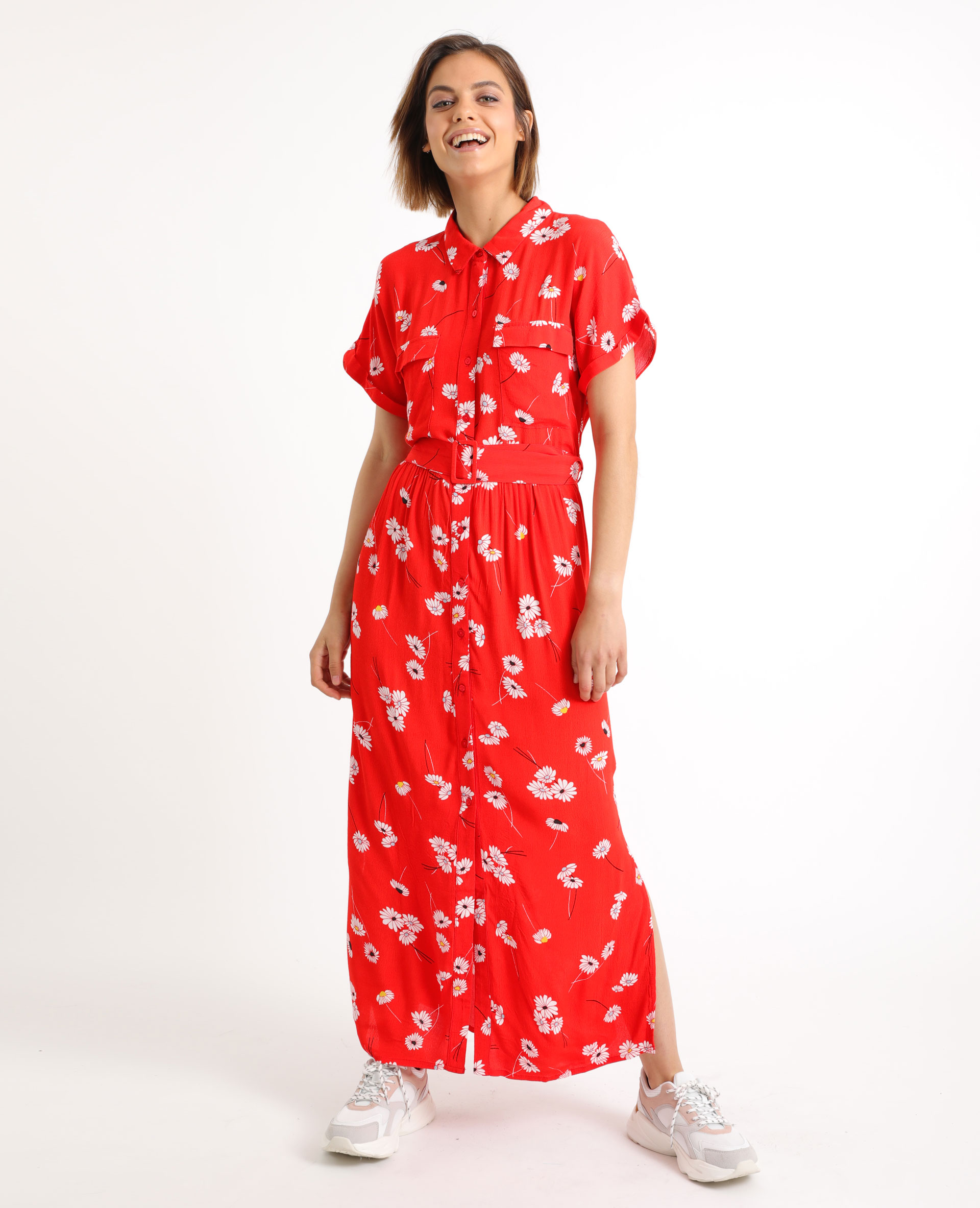 robe longue rouge pimkie