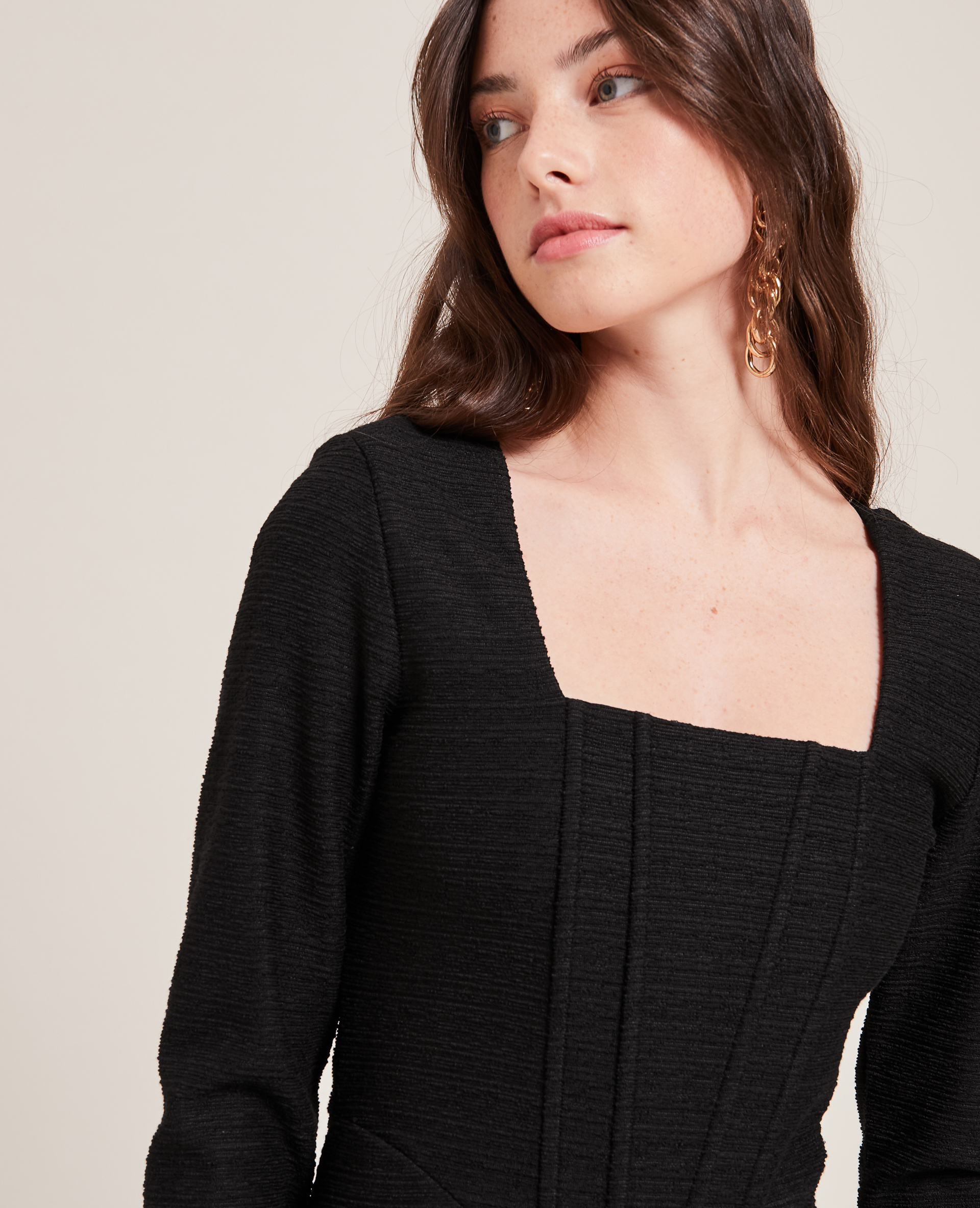 Robe avec haut effet corset noir - Pimkie