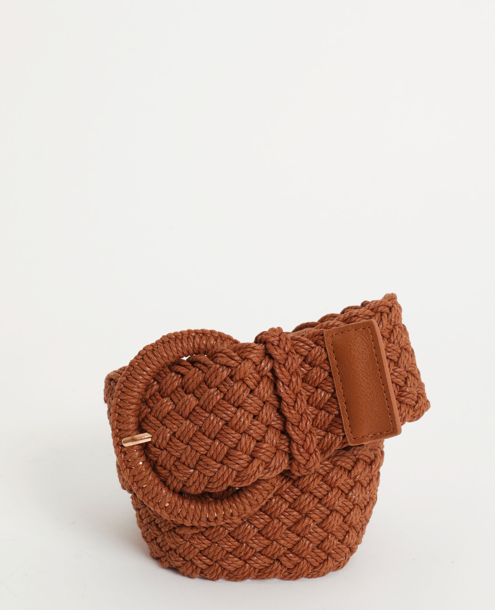 Ceinture tressée 2025 camel femme