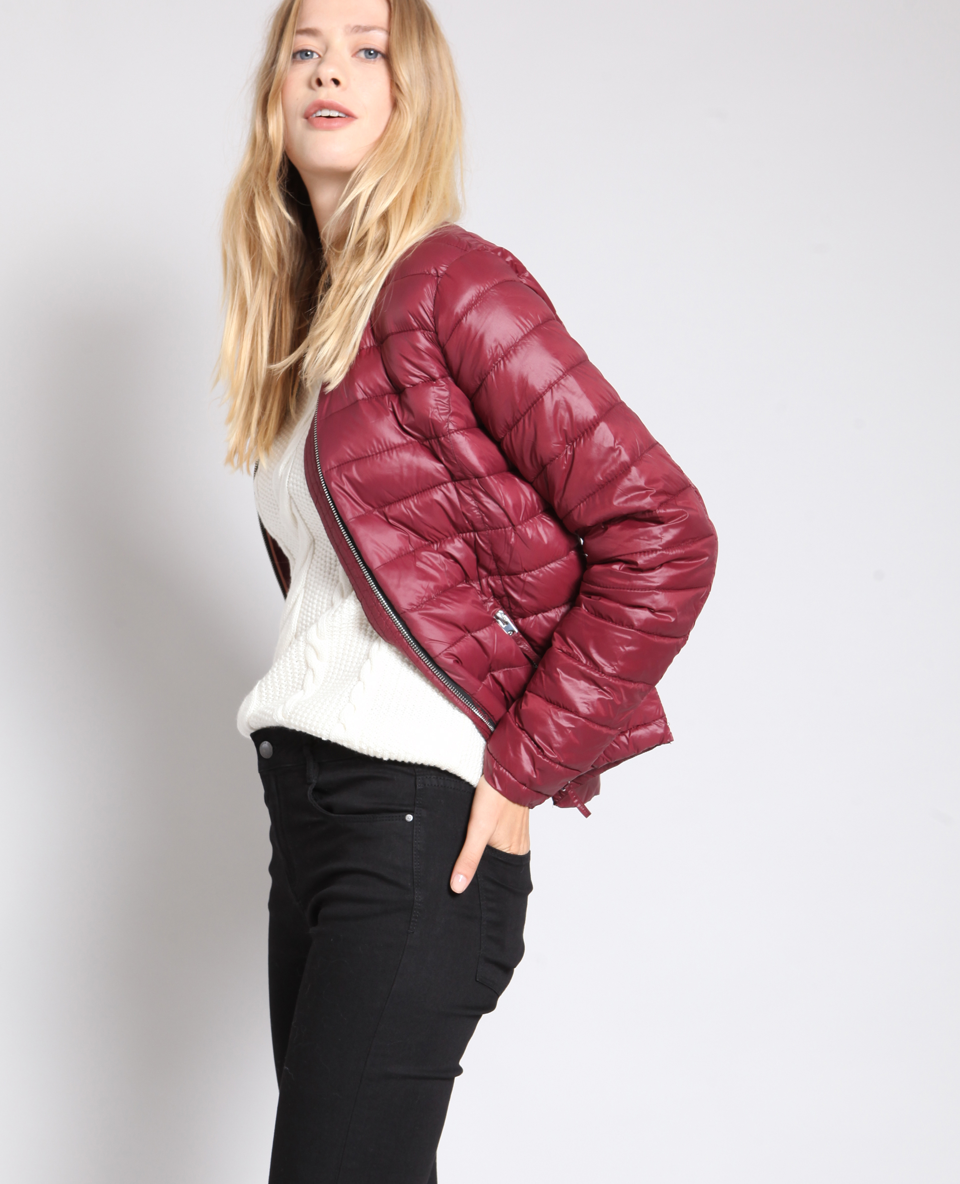 Doudoune legere bordeaux sale femme