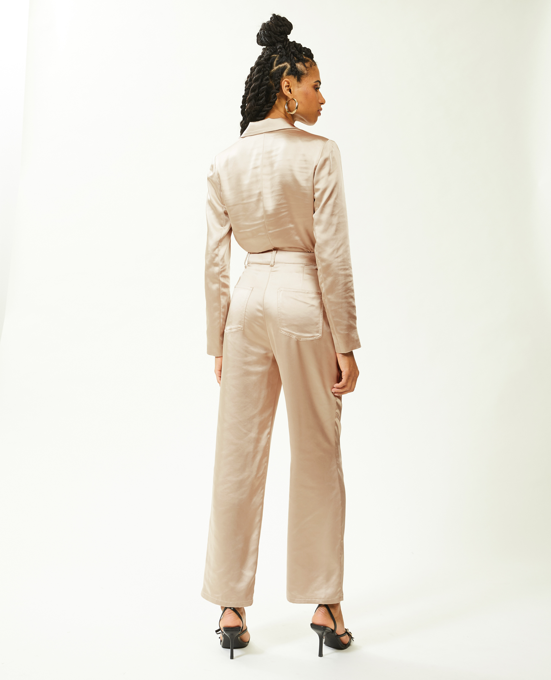 Pantalon droit en satin écru - Pimkie