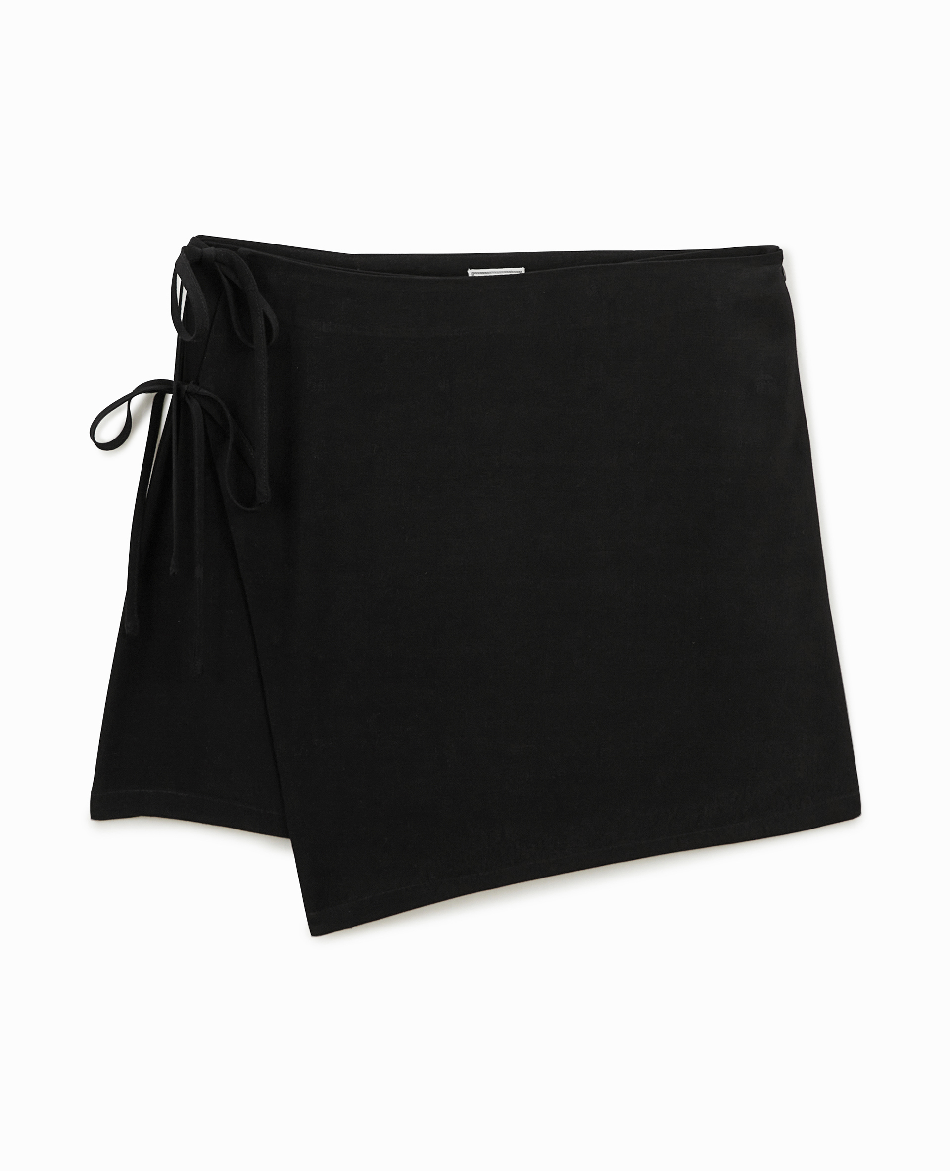 Jupe-short porte-feuille avec nouettes noir - Pimkie