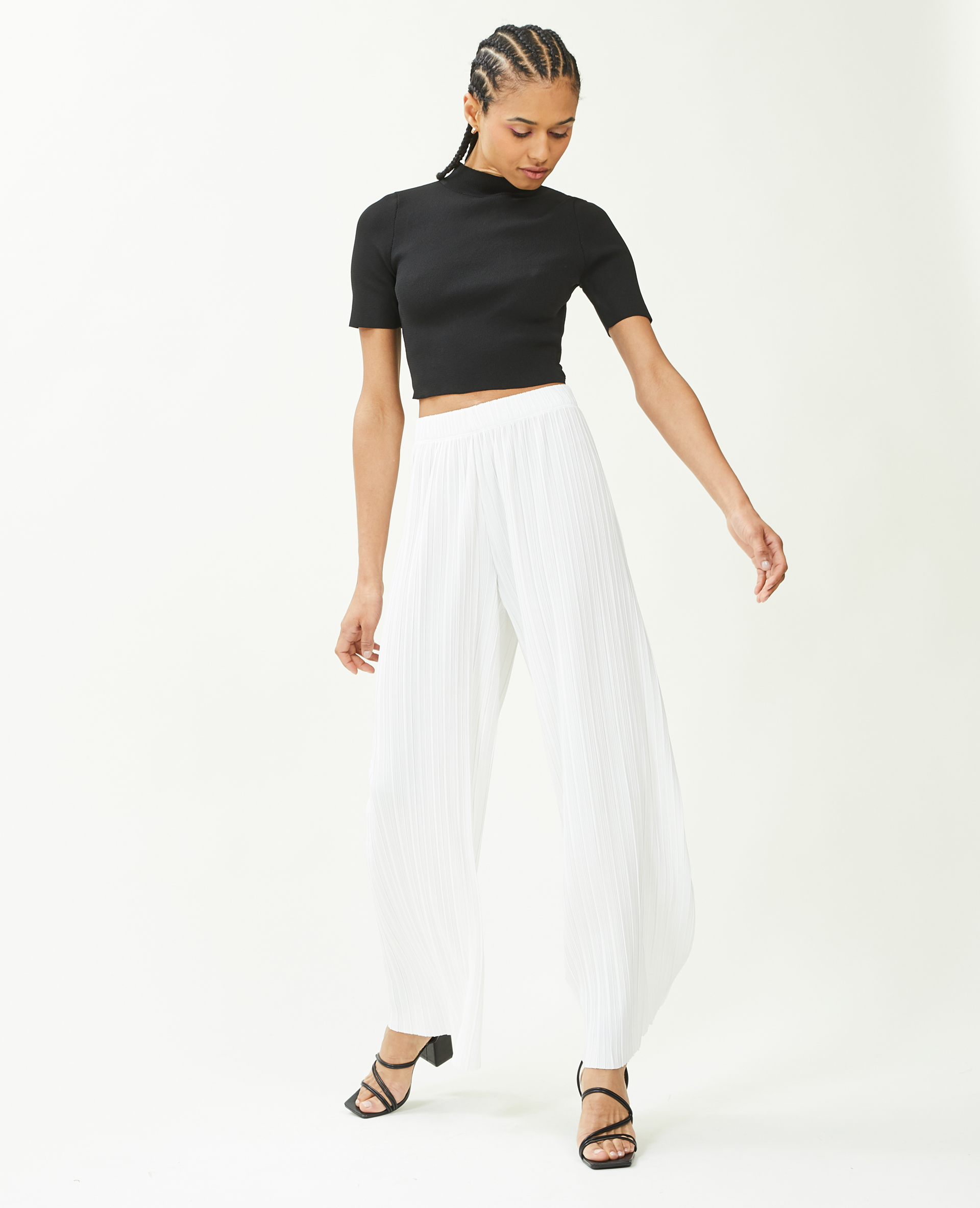 Pantalon large maille sales
