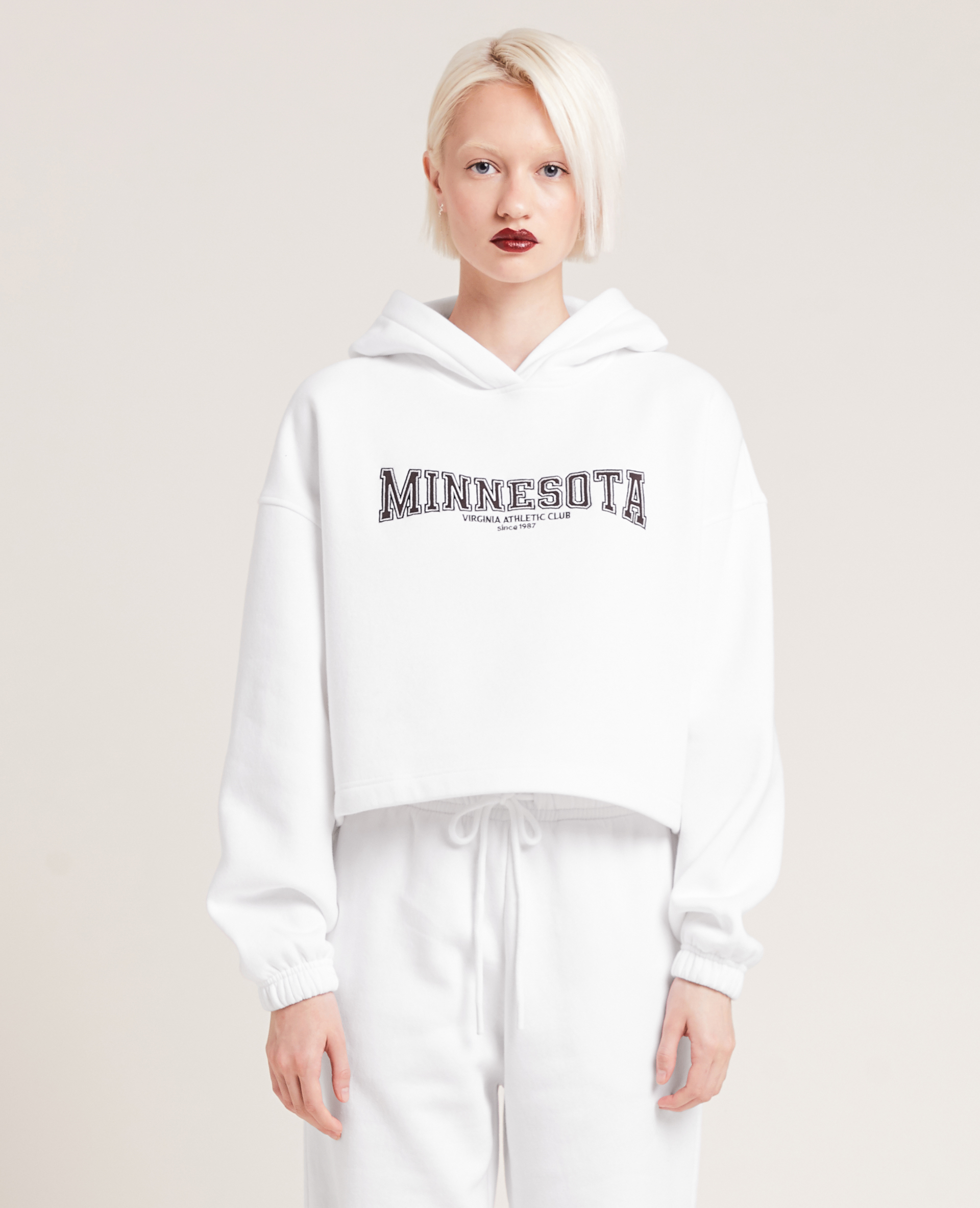 Sweat en molleton cropped blanc - Pimkie