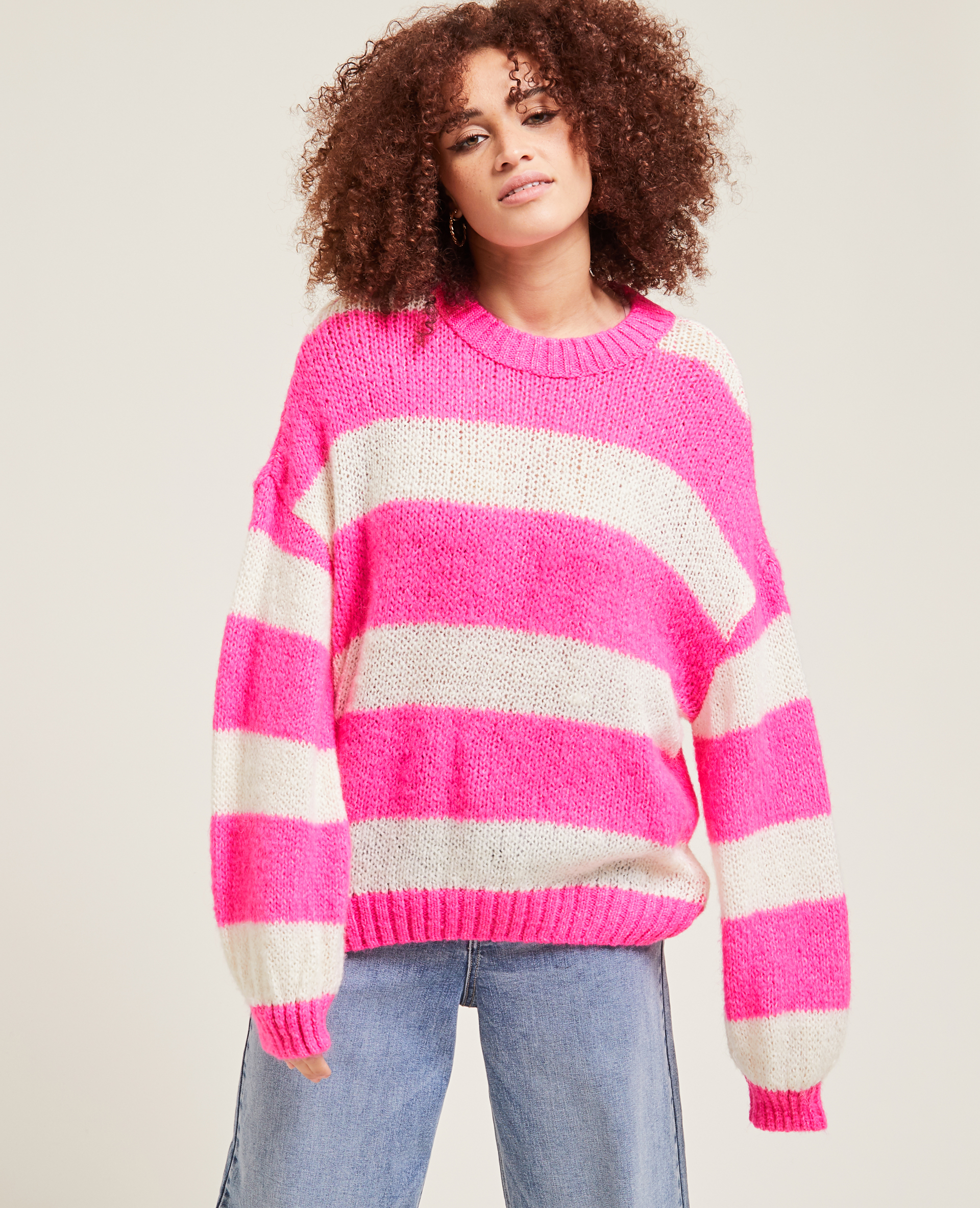 Pull col rond rose fuchsia - Pimkie