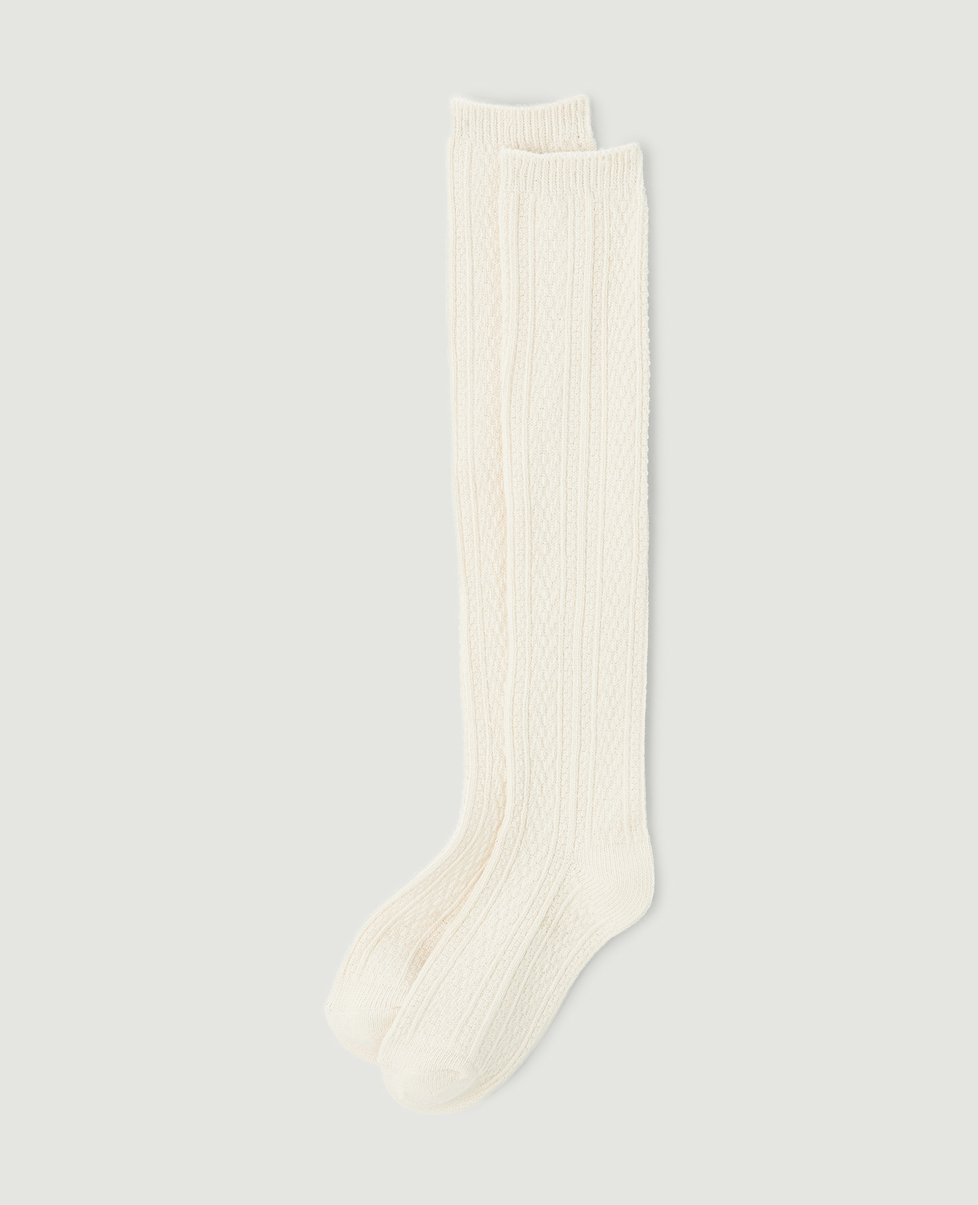 Chaussettes hautes maille fantaisie écru - Pimkie