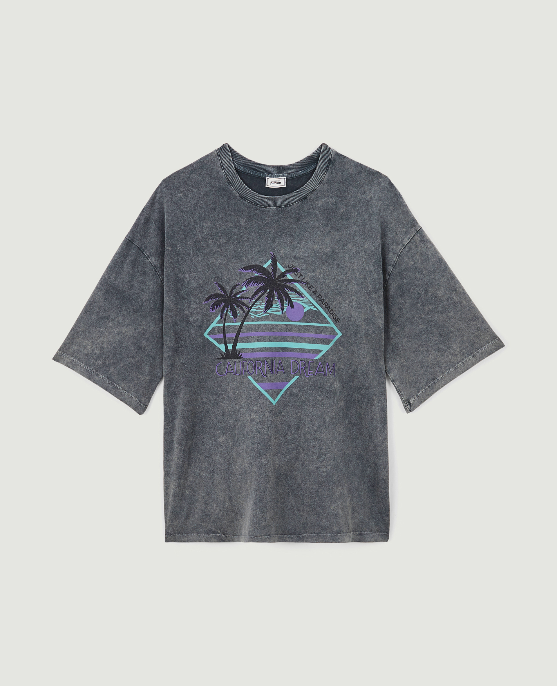 T-shirt oversize avec imprimé bleu clair - Pimkie