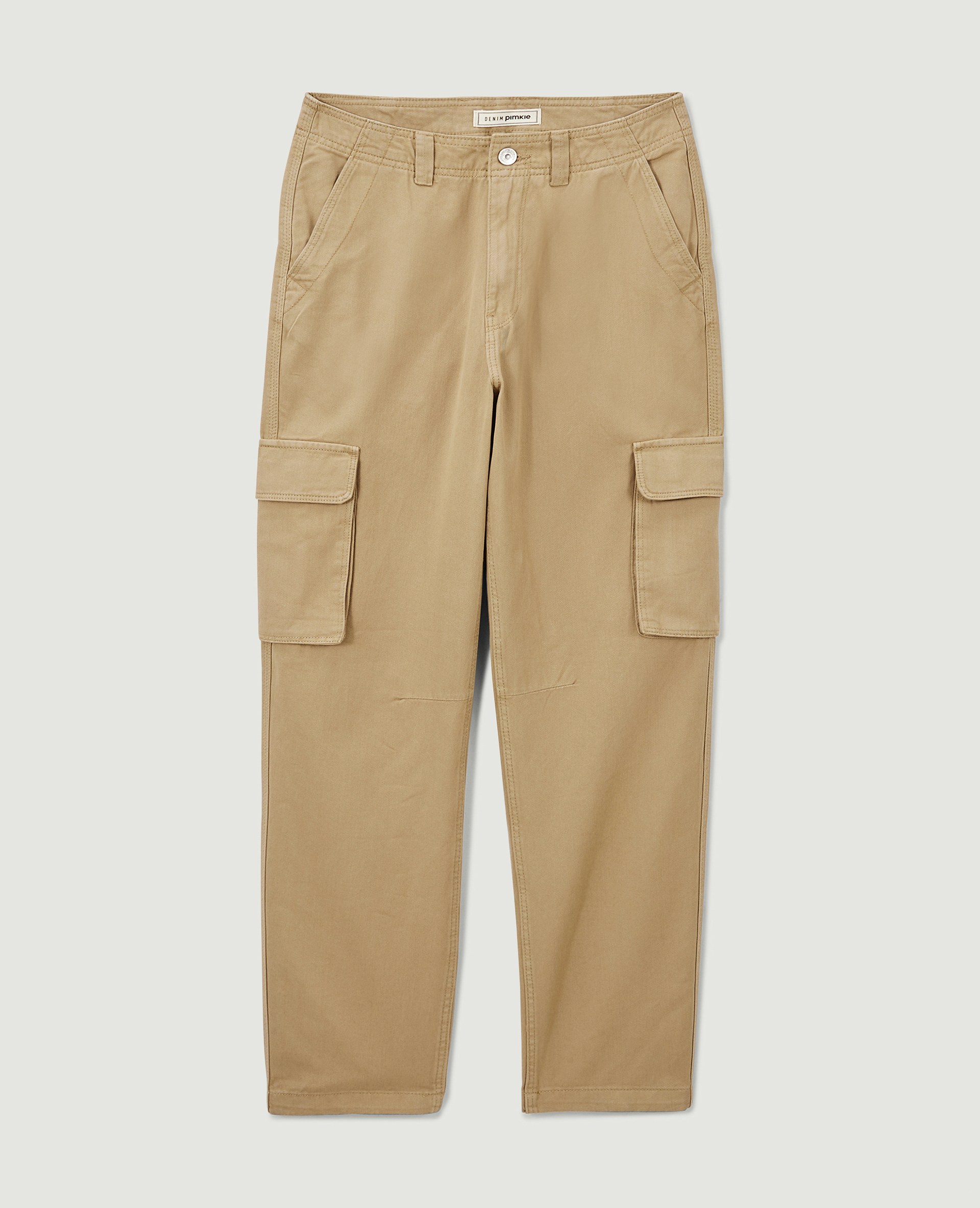 Pantalon droit cargo taille haute camel - Pimkie