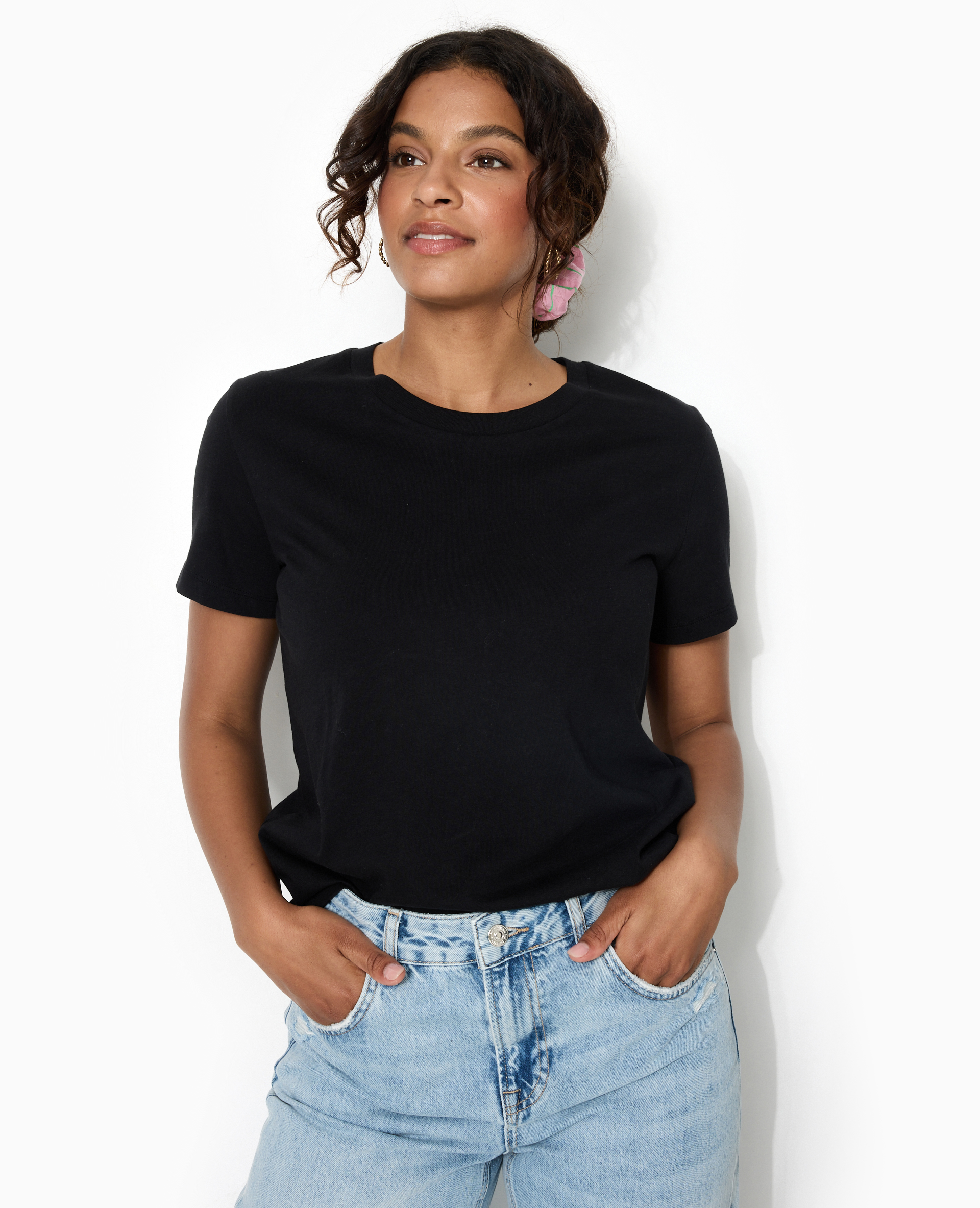 T-shirt basique col rond noir - Pimkie