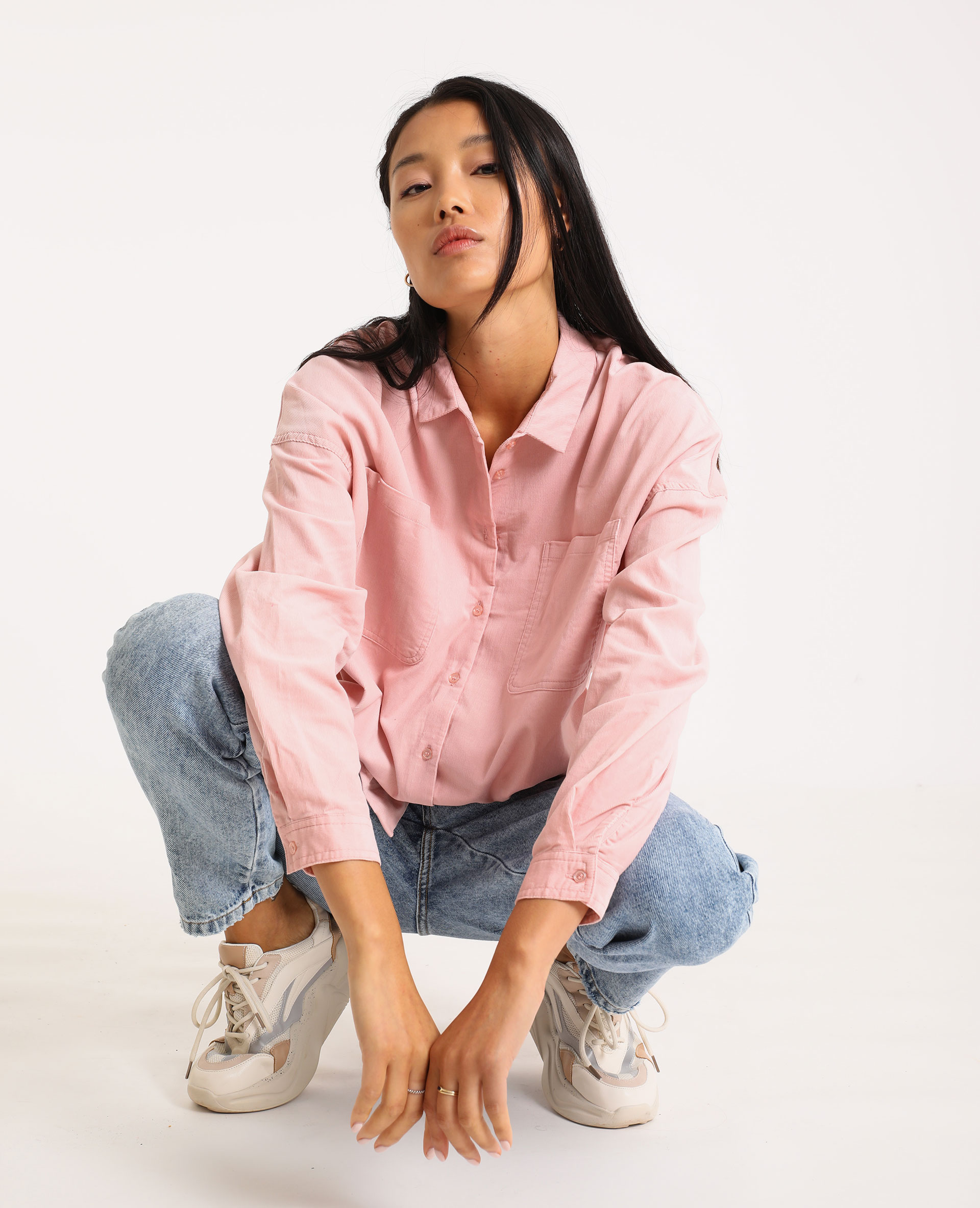 Chemise oversized en velours