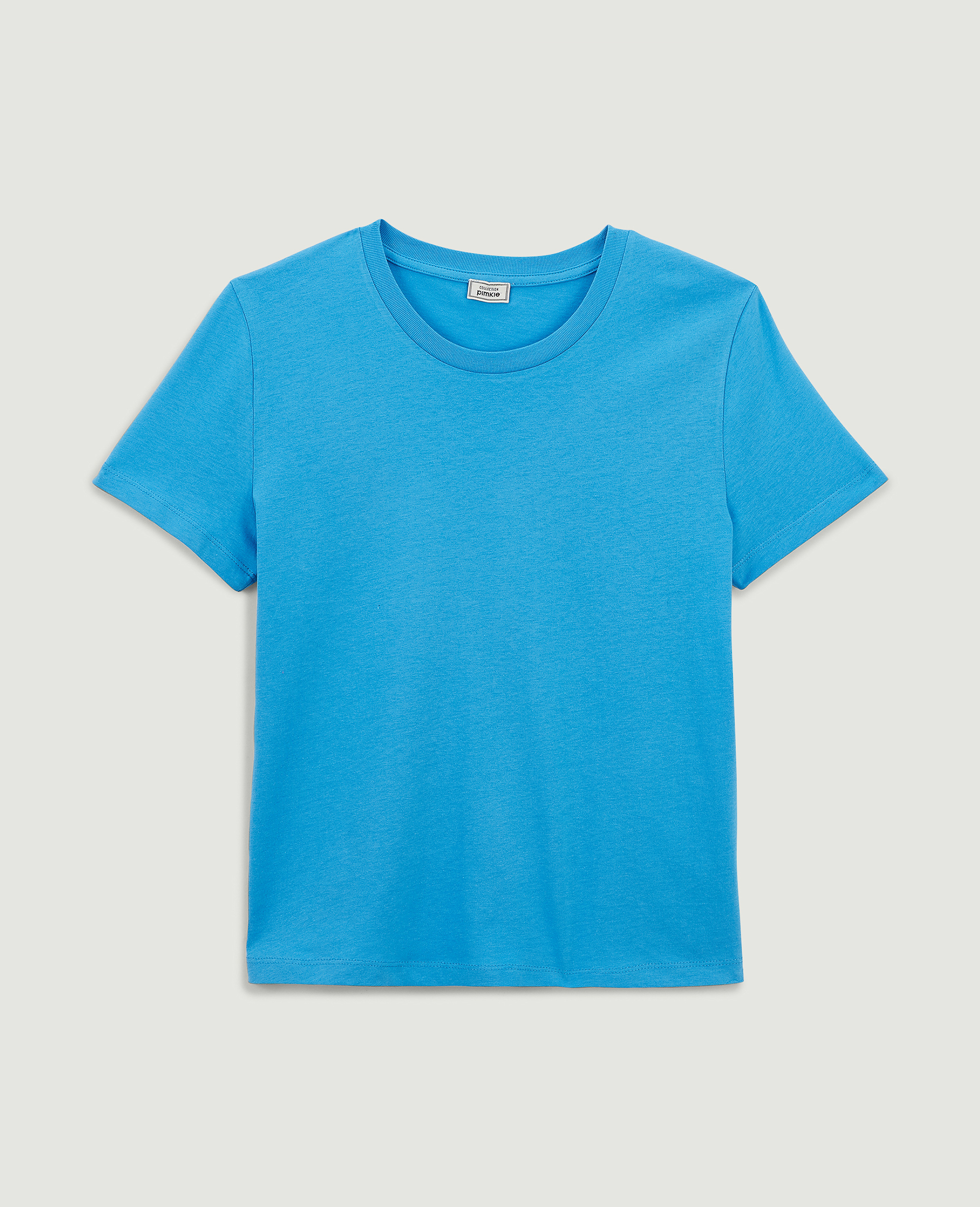 T-shirt basique col rond bleu - Pimkie