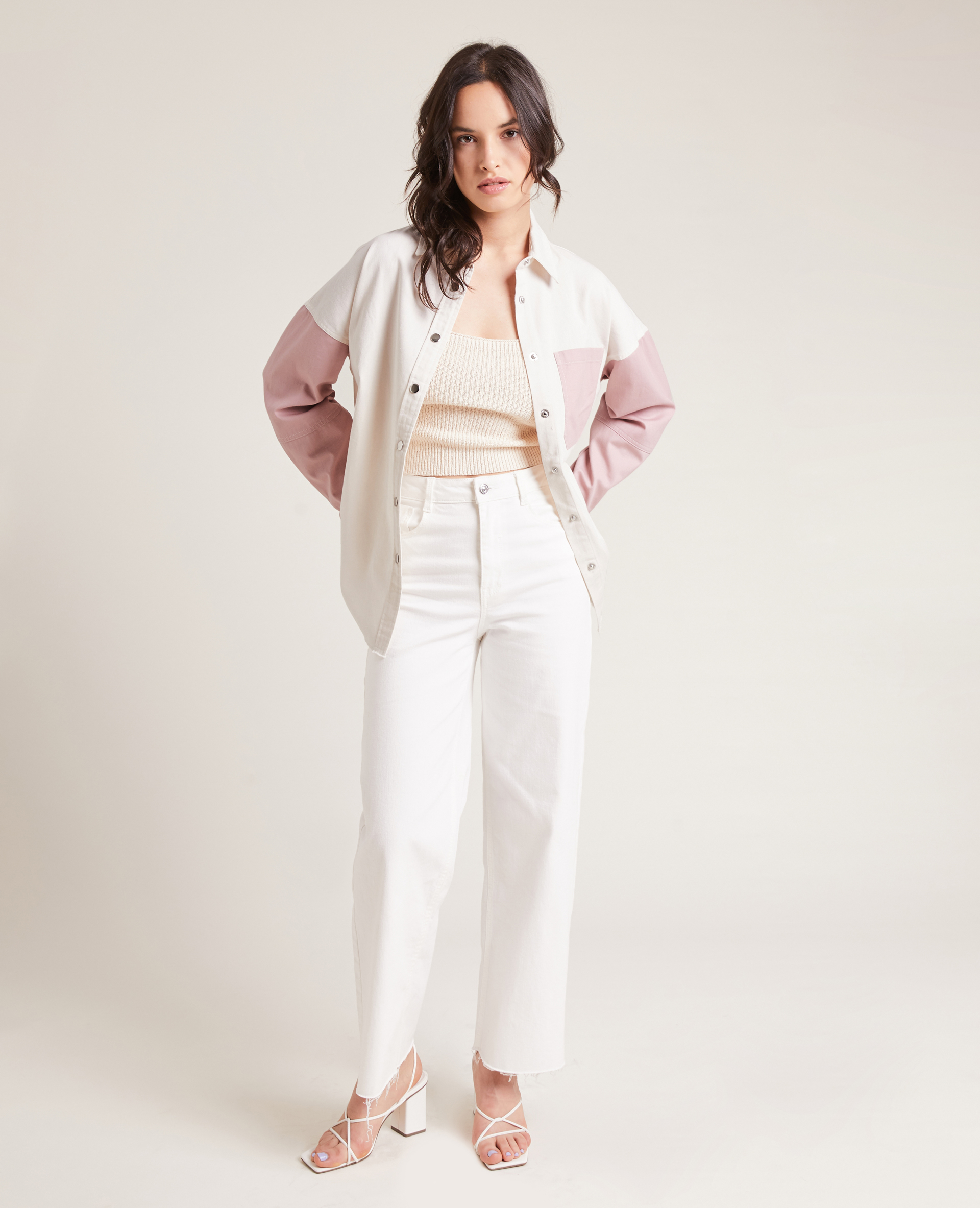 Chemise longue bicolore rose - Pimkie