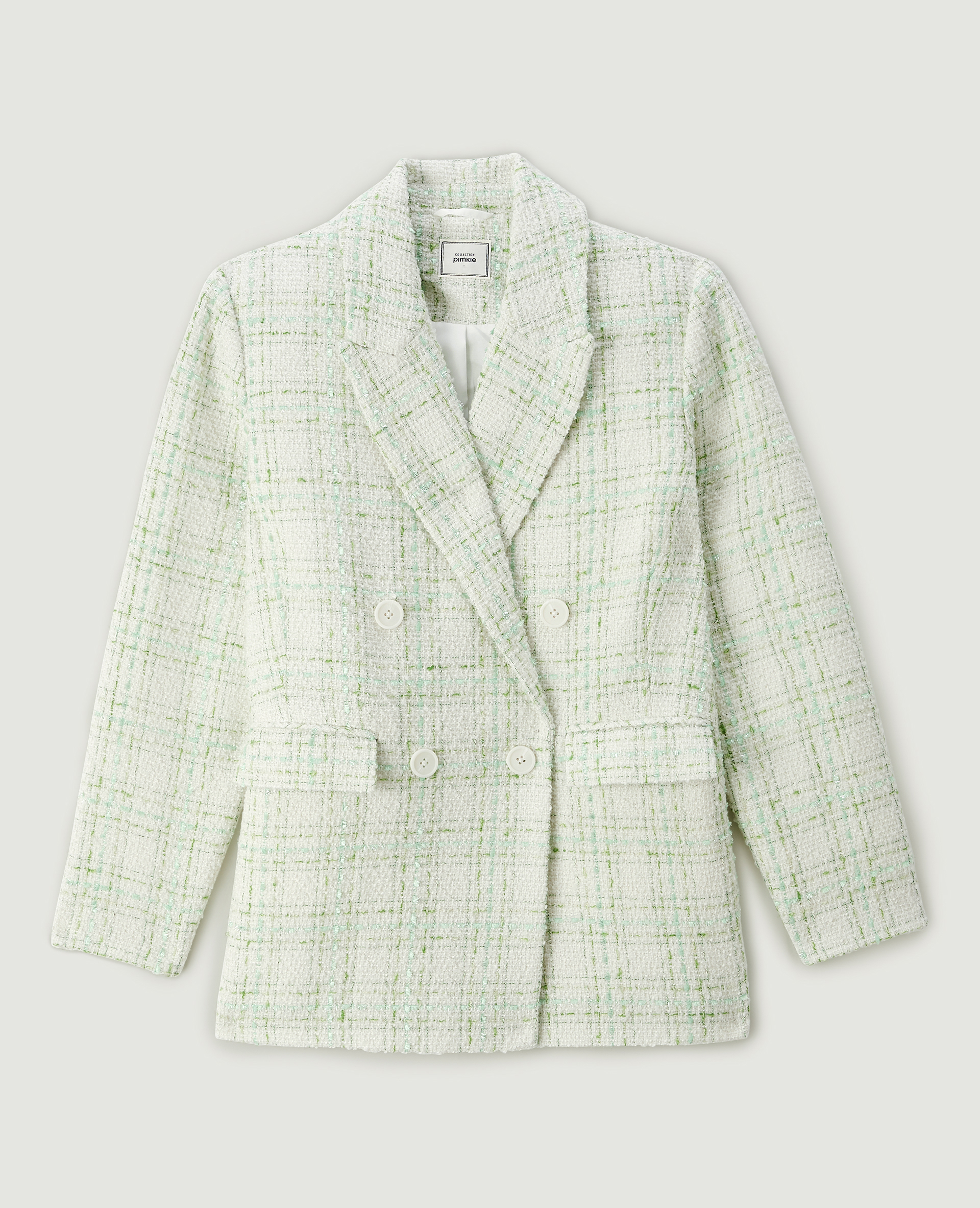 Veste blazer tweed blanc - Pimkie