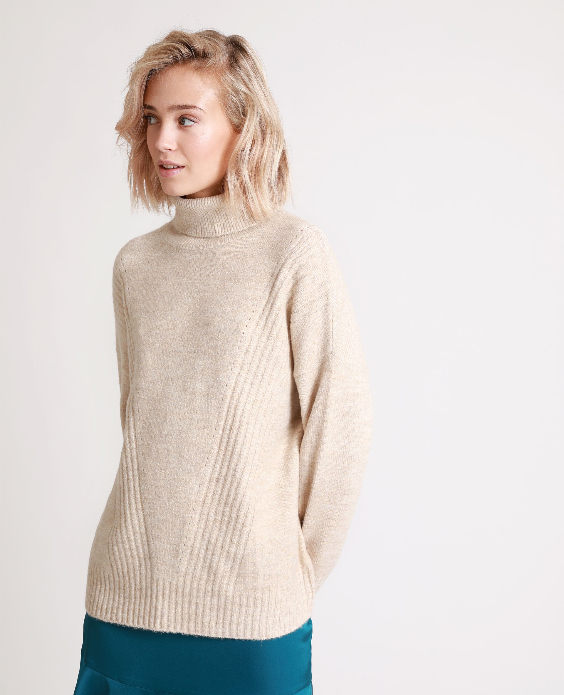 Col roule beige on sale