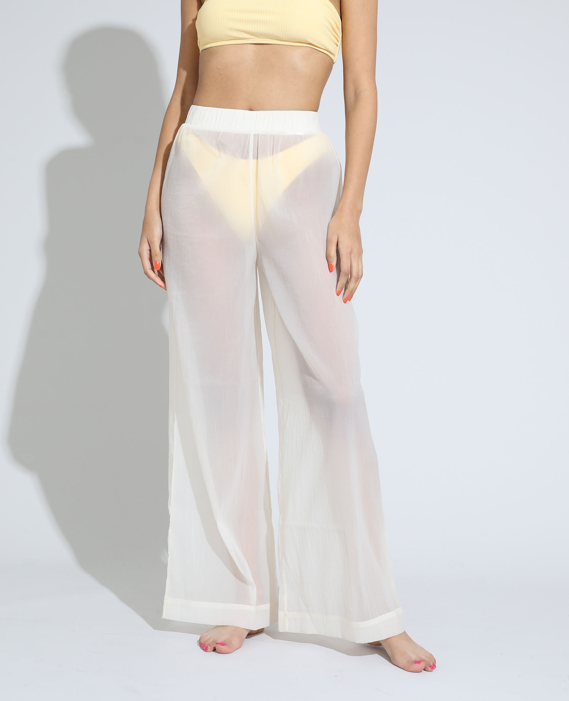 Pantalon wide leg de plage high waist transparent Pimkie