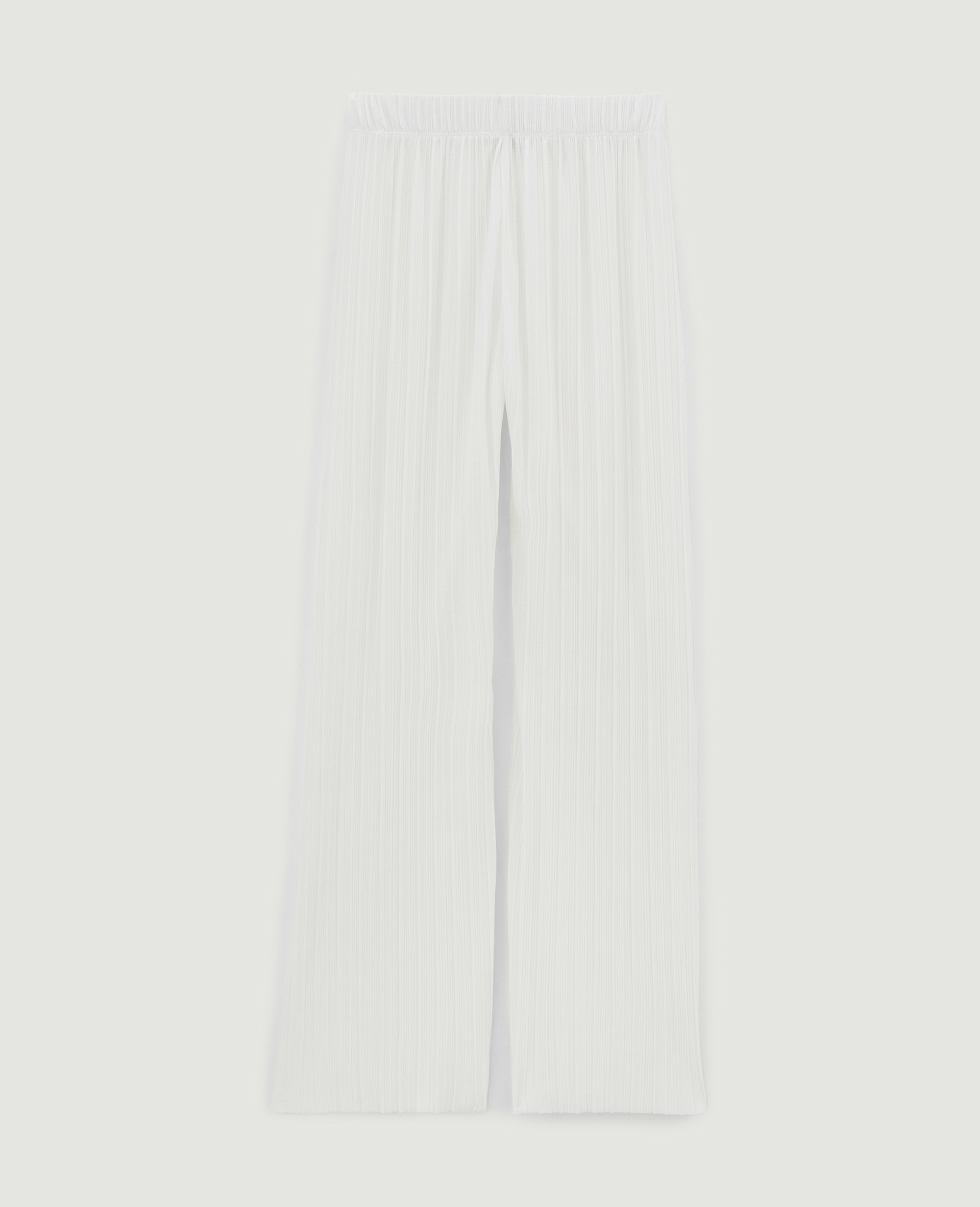 Pantalon large maille plissée blanc - Pimkie
