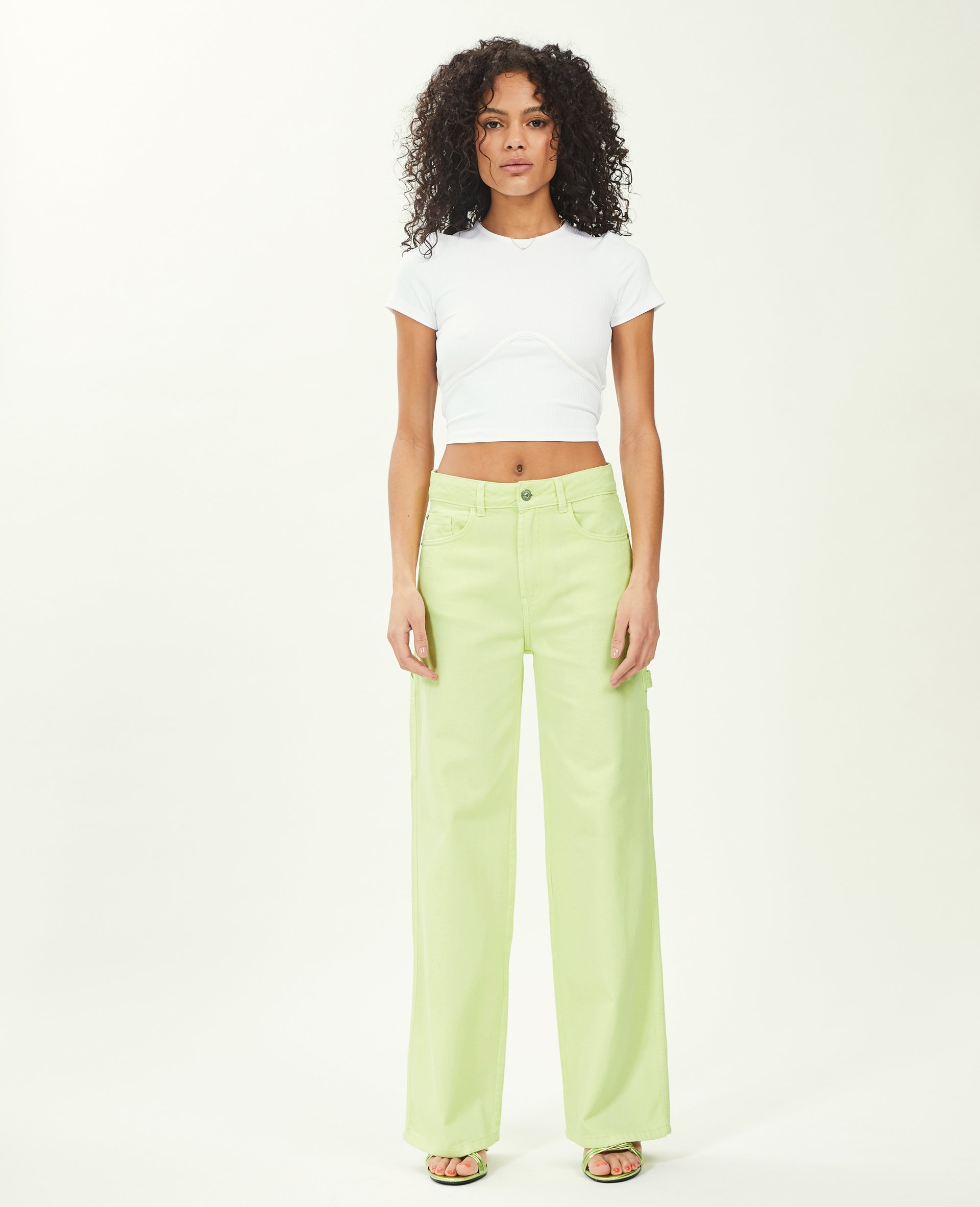 Jean cargo large jaune fluo - Pimkie