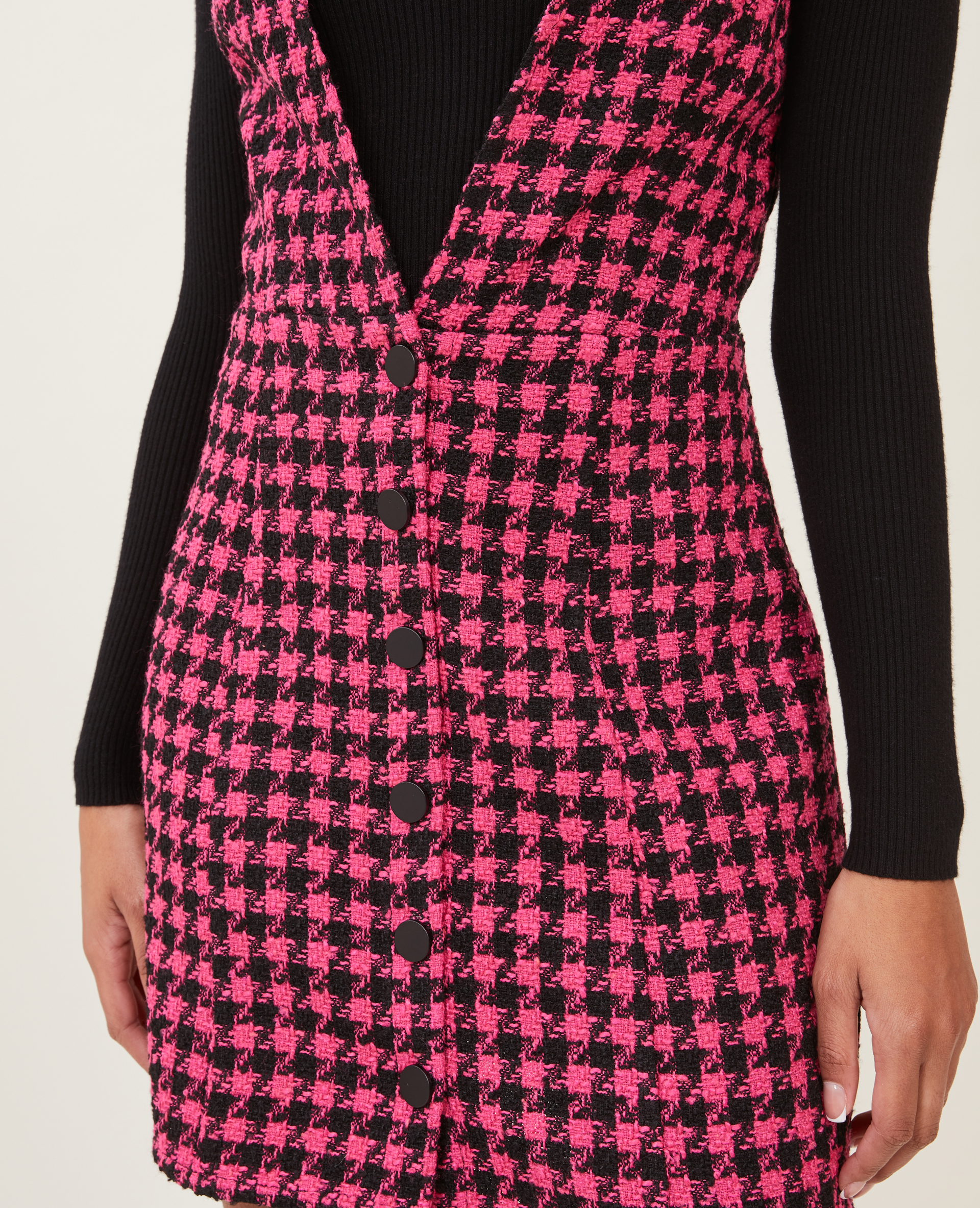 Robe en tweed avec boutons rose - Pimkie