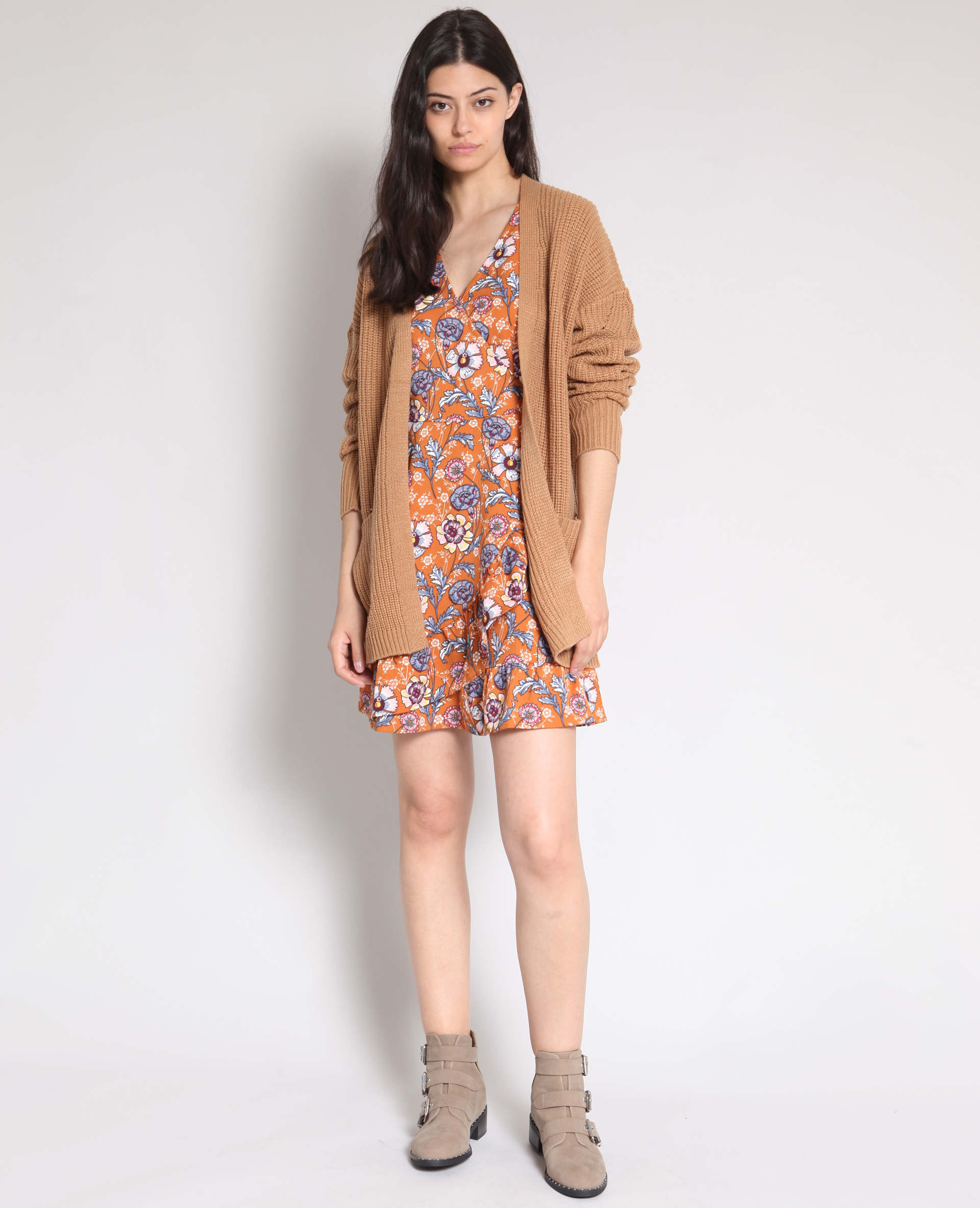 Gilet mi-long beige sable - Pimkie