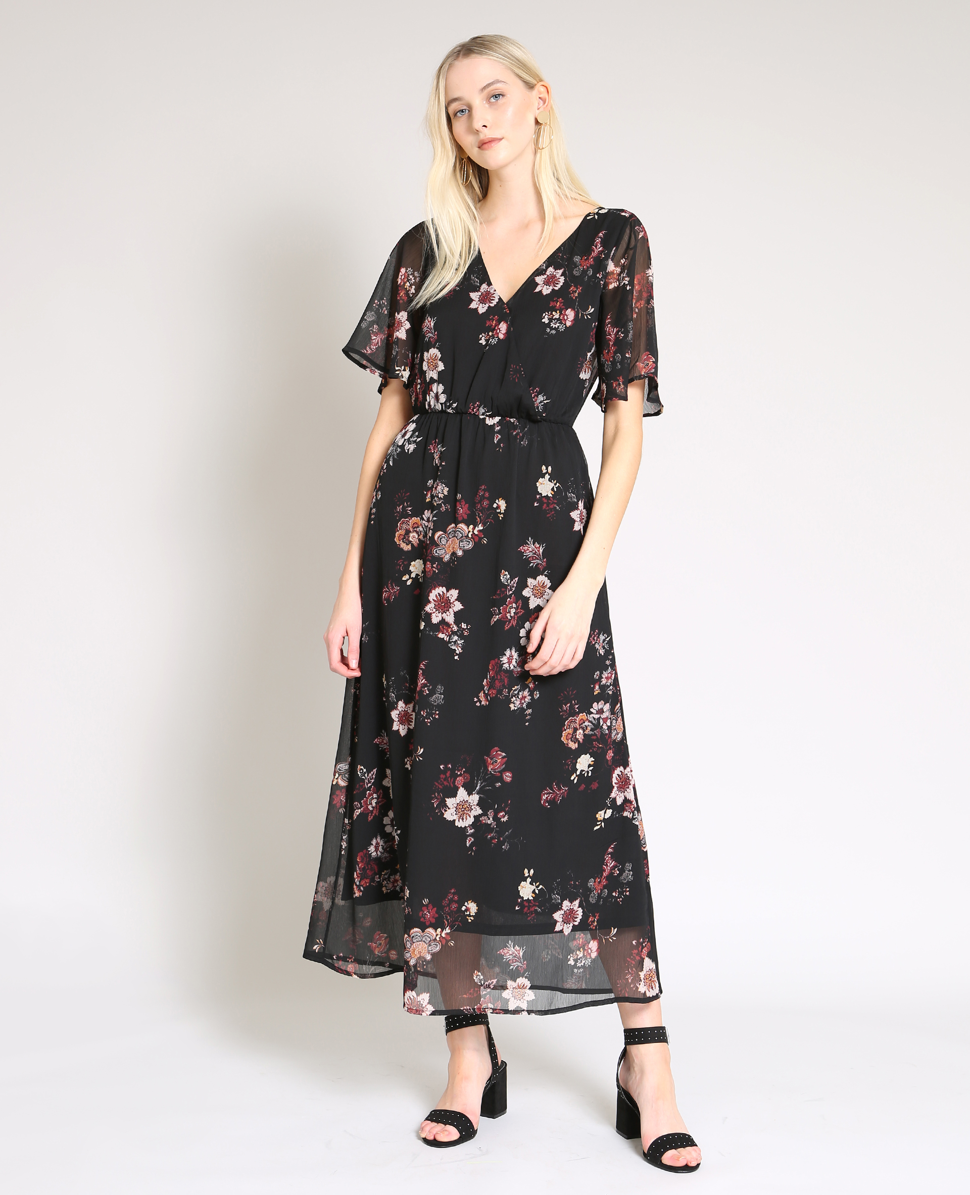 Robe longue à fleurs noir - 780900899E3A | Pimkie