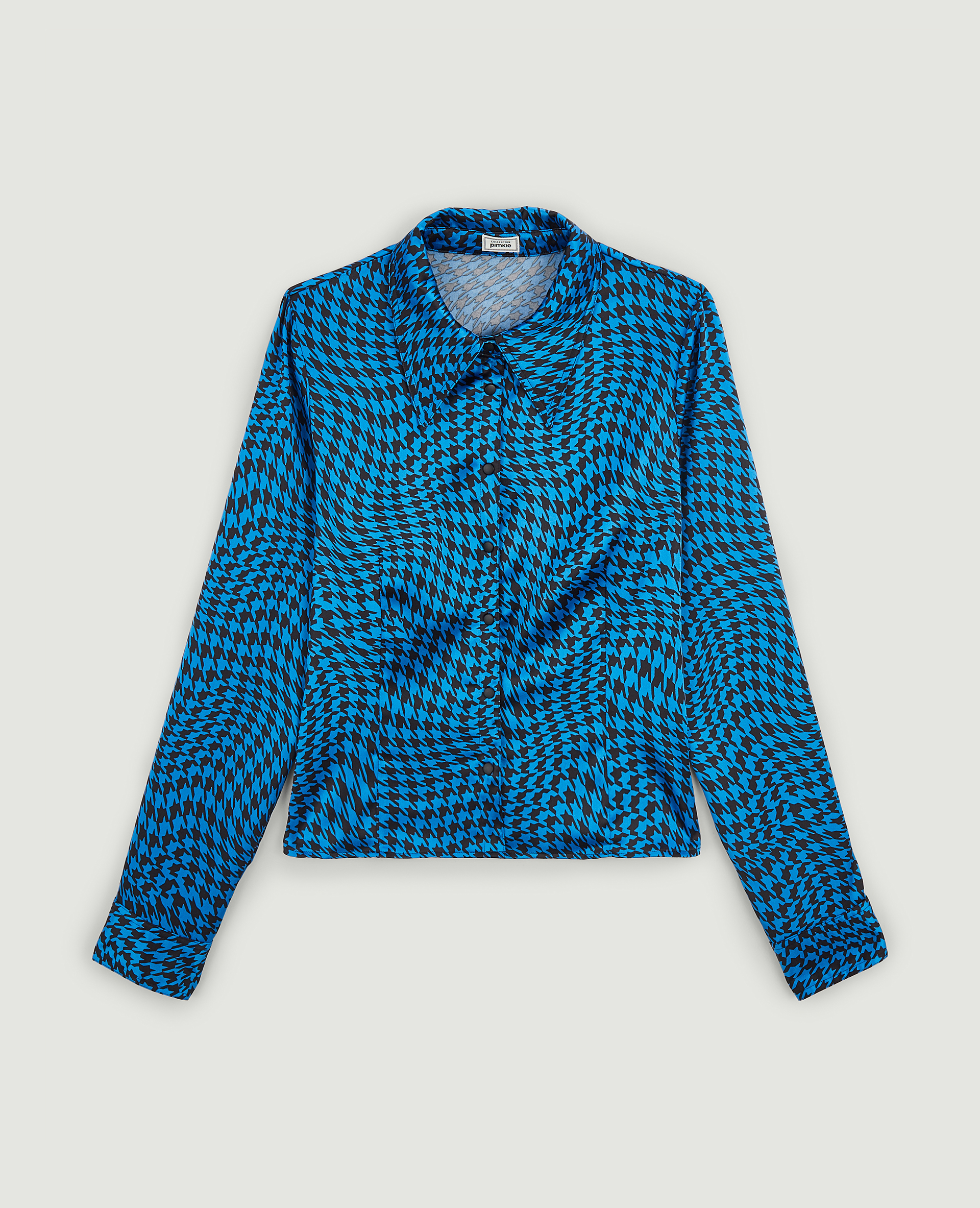 Chemise en satin bleu électrique - Pimkie