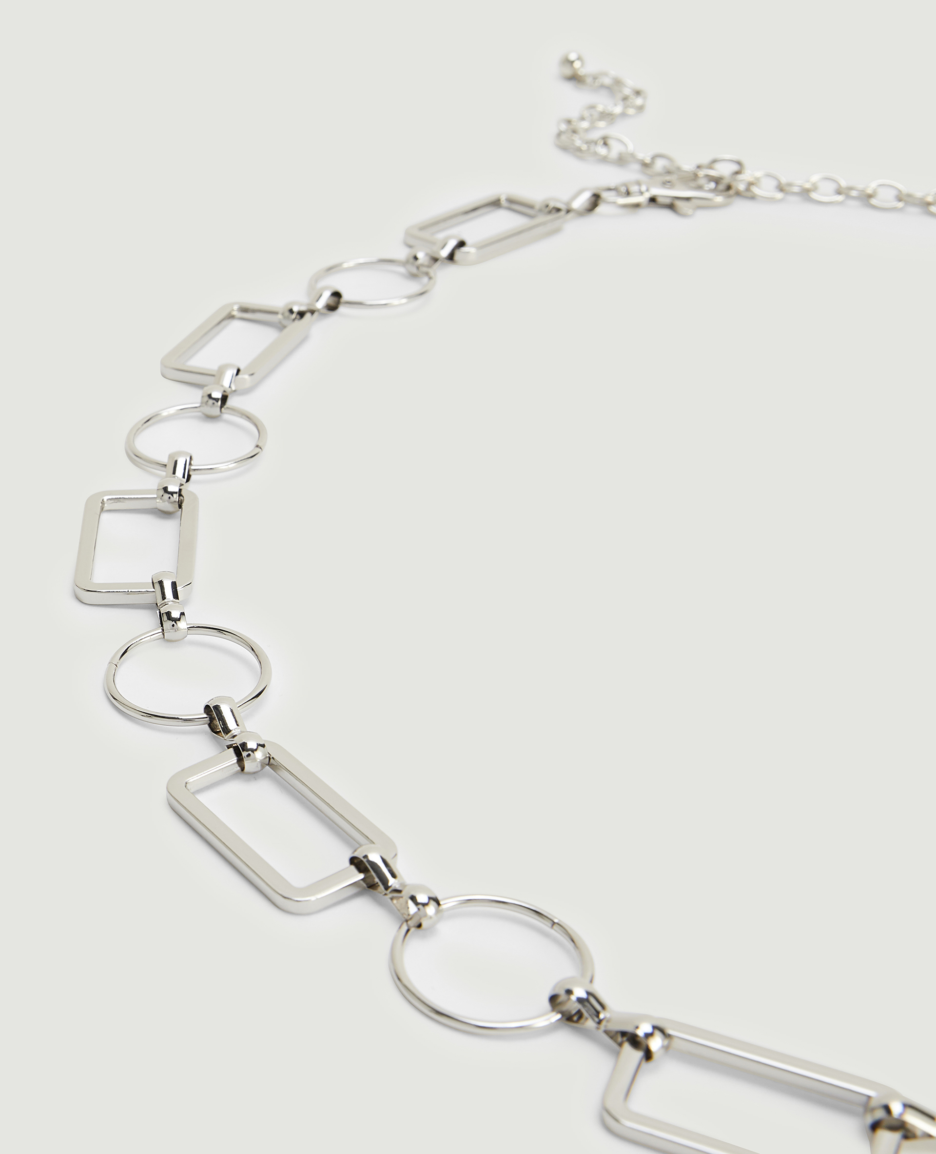 Ceinture métallique rond et rectangle argenté - Pimkie