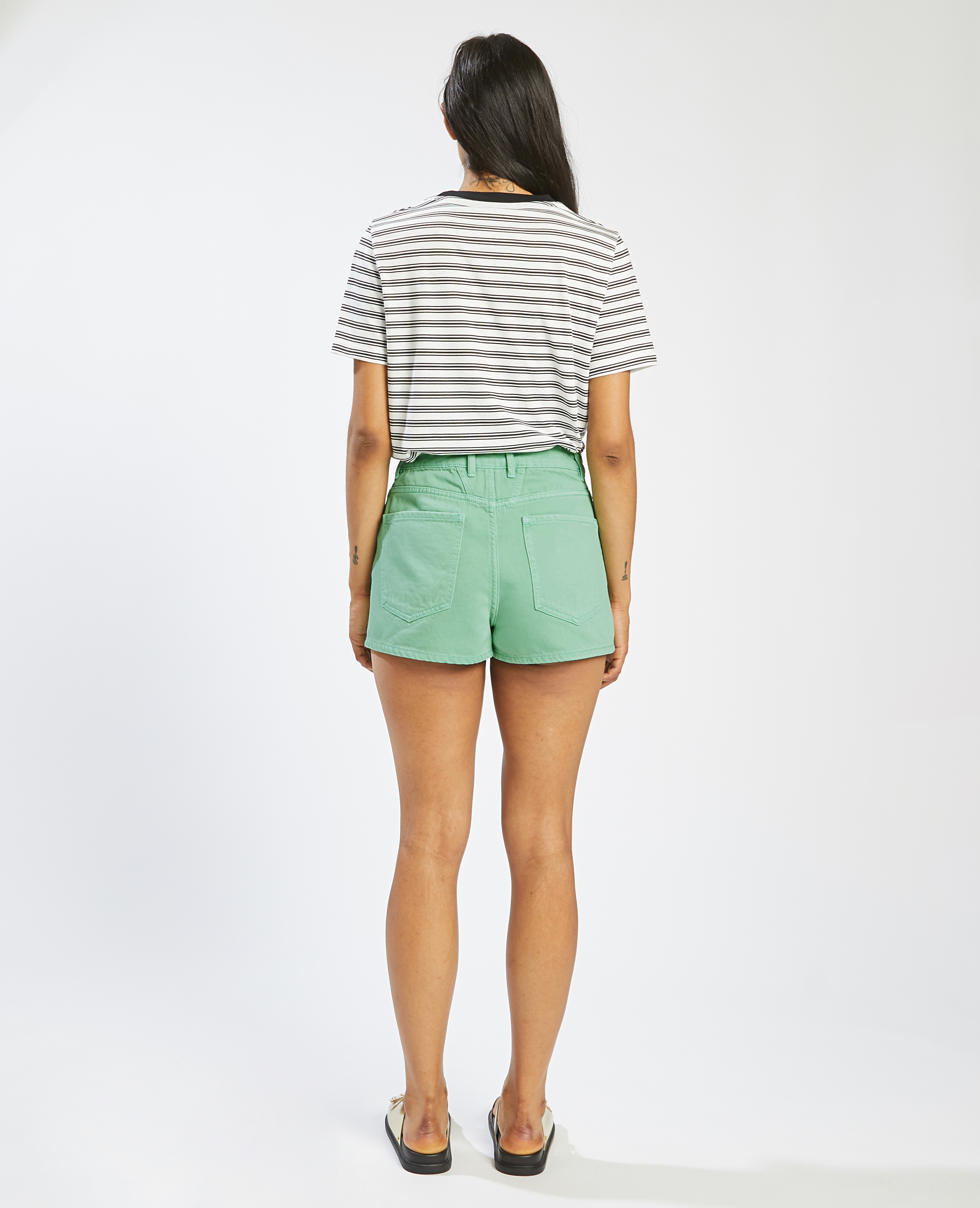 Short en jean coloré vert olive - Pimkie