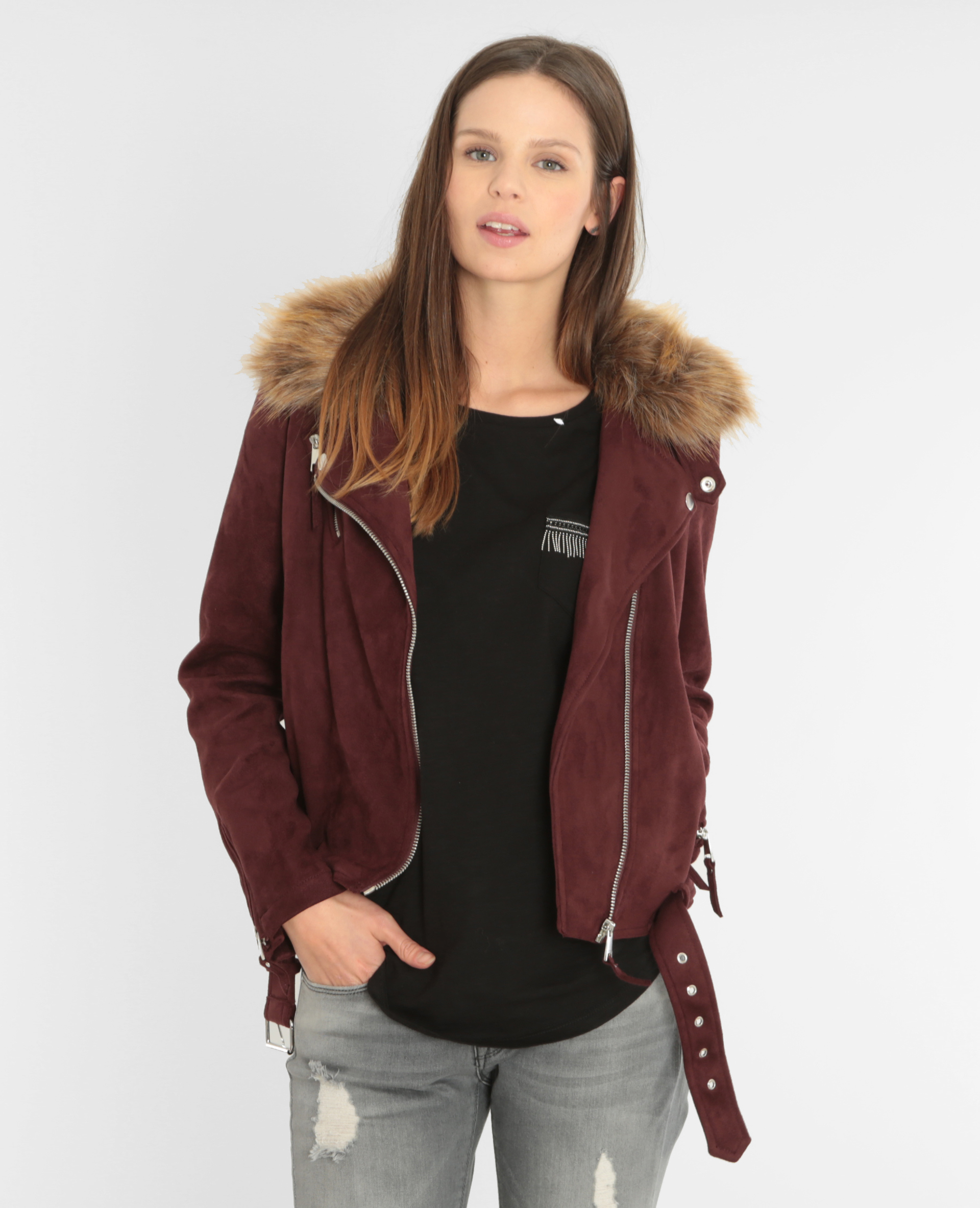 Veste su dine style motard Pimkie