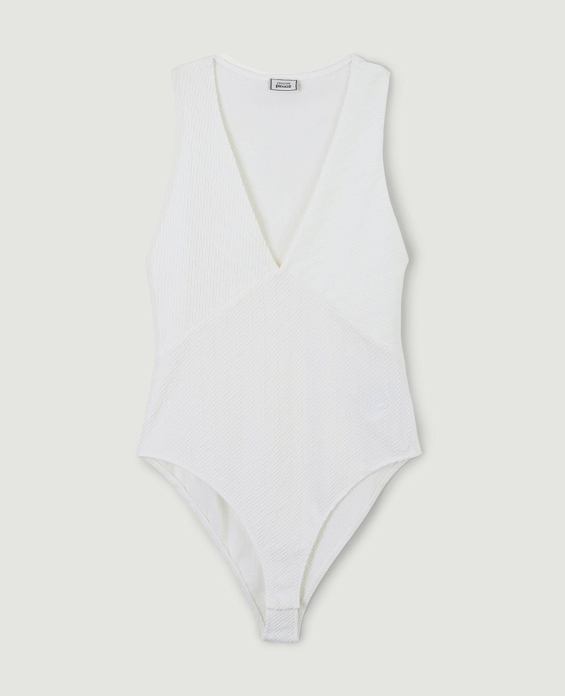 Body col V maille texturée blanc - Pimkie